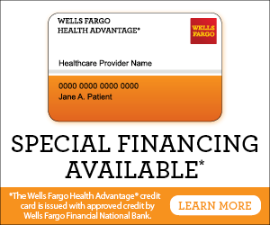 A close-up image of a Well Fargo Health advantage card, featuring the logo prominently displayed, on a white background with text indicating that finance options are available. The card's design suggests accessibility to healthcare services with convenient payment solutions."