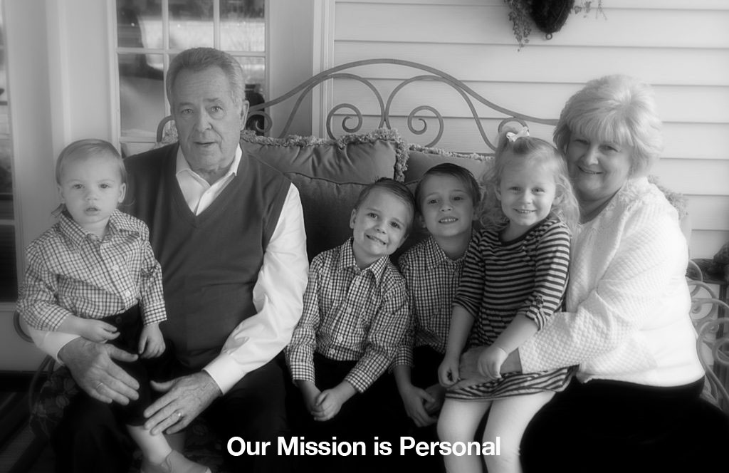 A family gathering with grandparents and children, representing a personal mission.